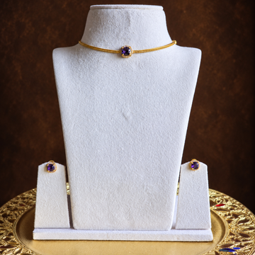 Purple CZ Necklace Set