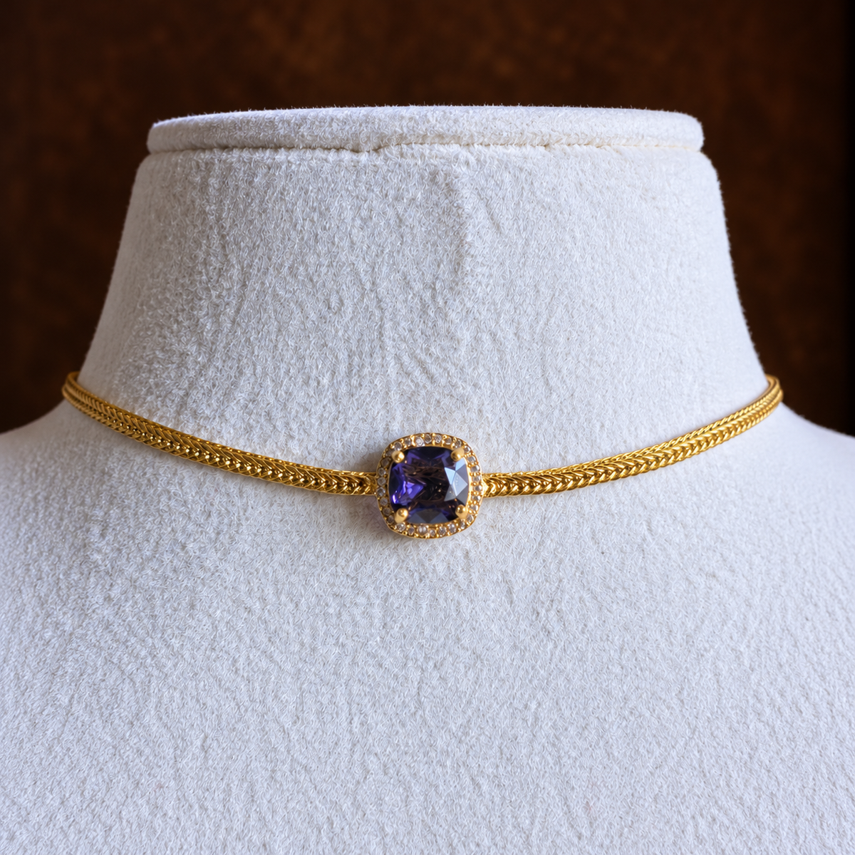 Purple CZ Necklace Set