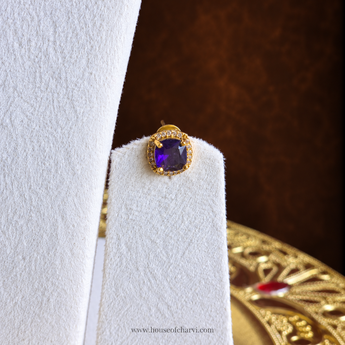 Purple CZ Necklace Set