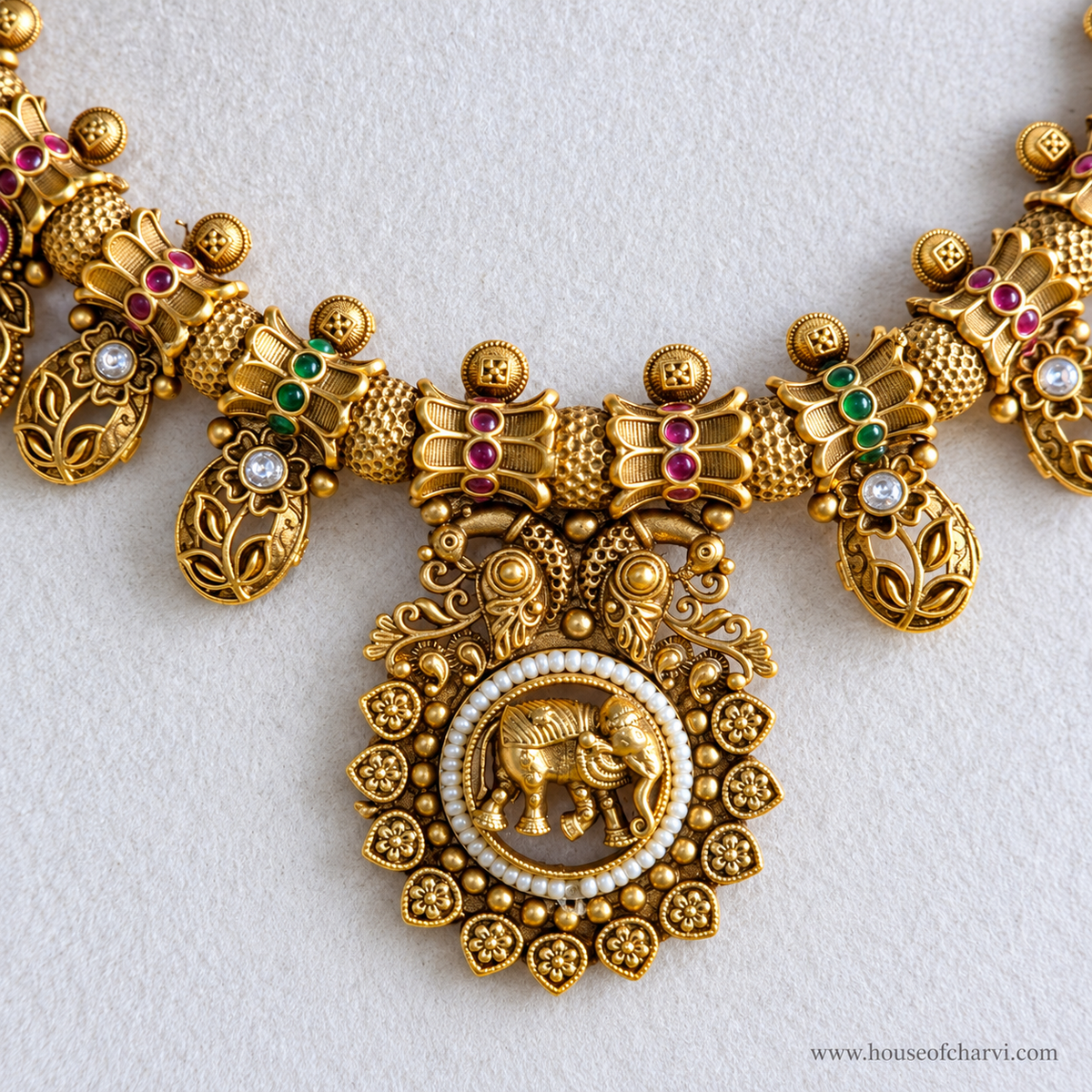 Elephant Temple Necklace Set