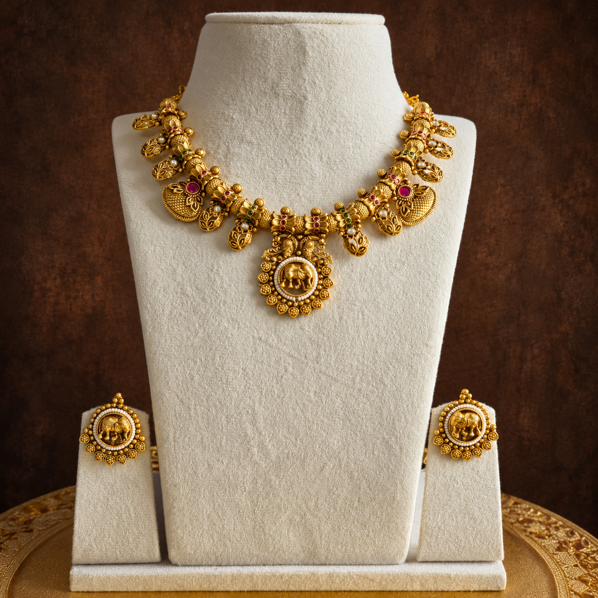 Elephant Temple Necklace Set