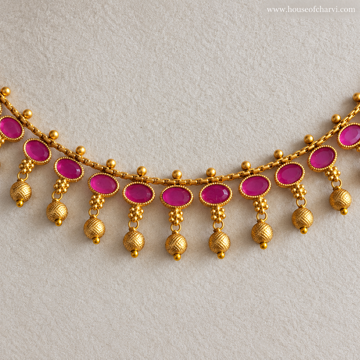 Ruby Stone Necklace Set