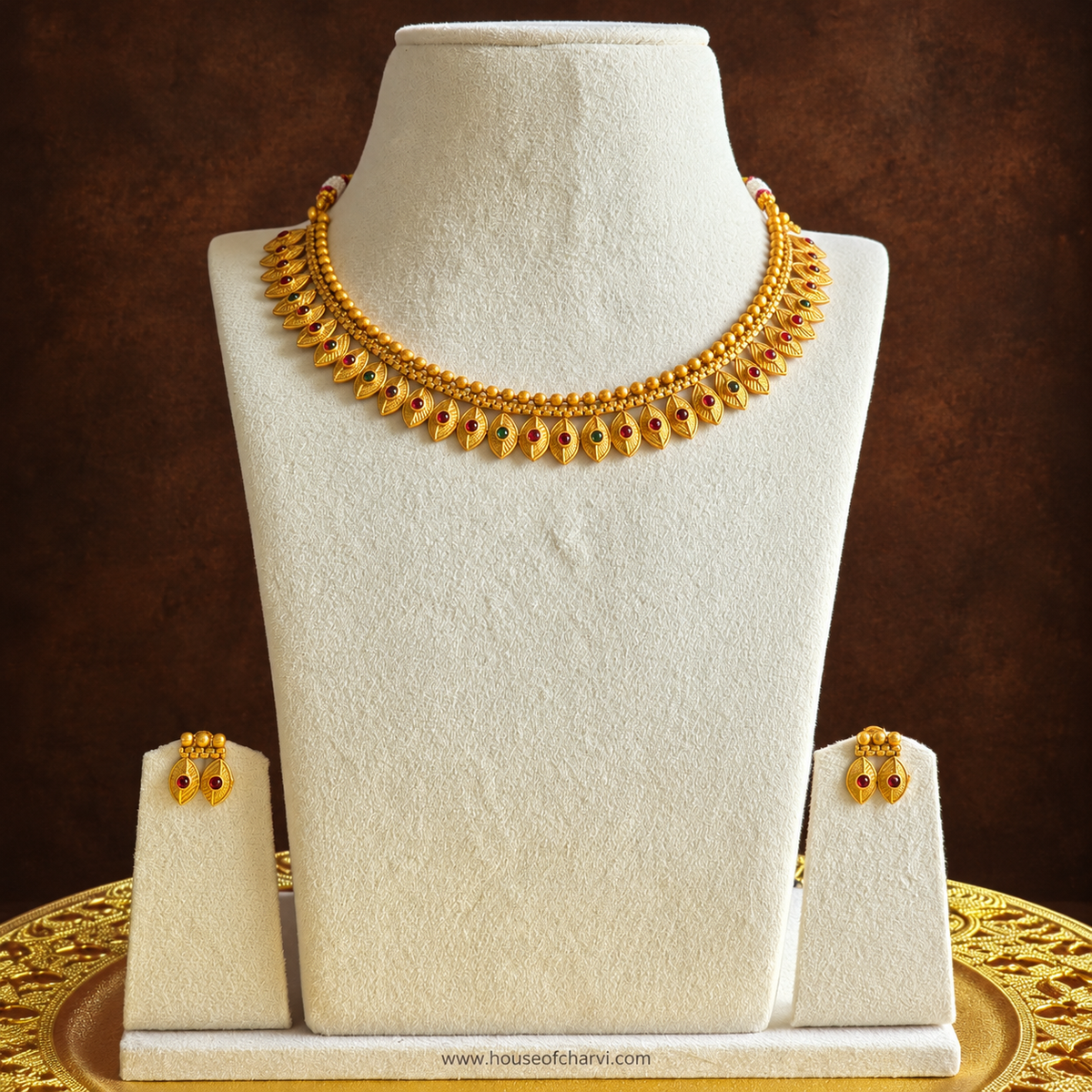 Leaf Motif Antique Choker Set