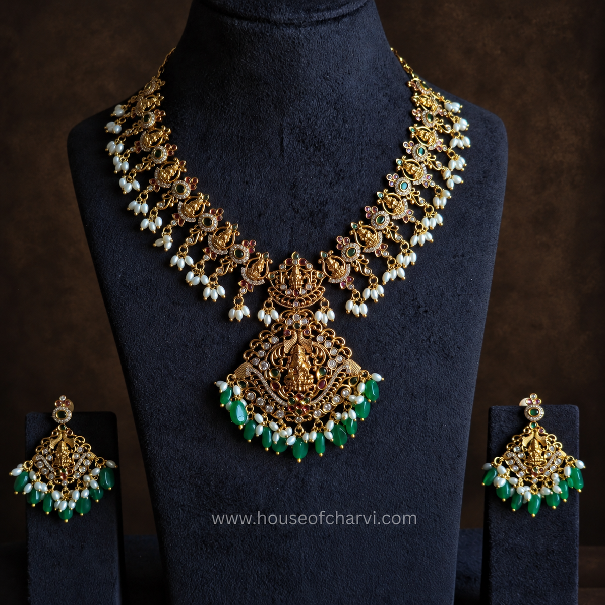 Lakshmi Peacock Necklace Set