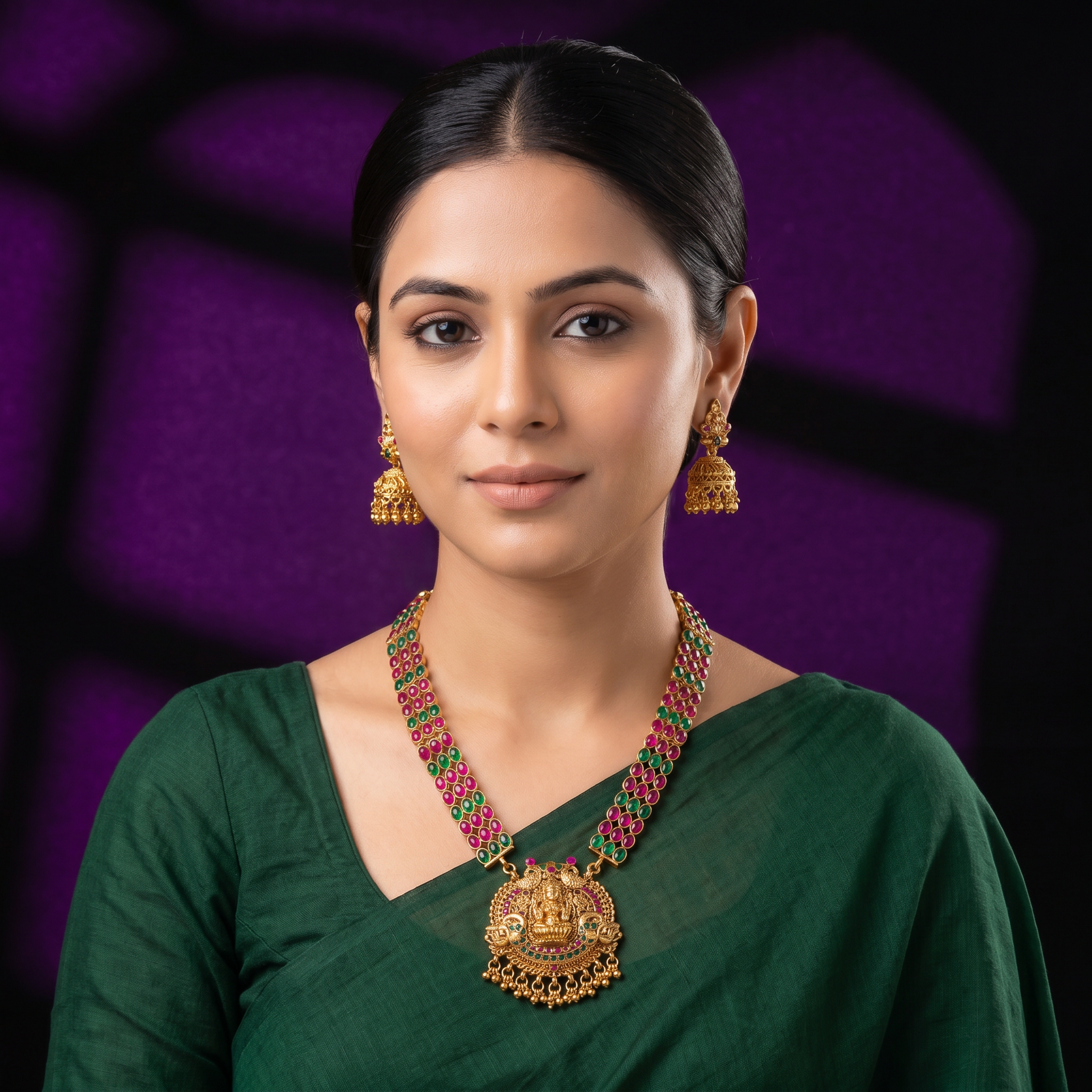 Lakshmi Kemp Haaram Jhumka Set