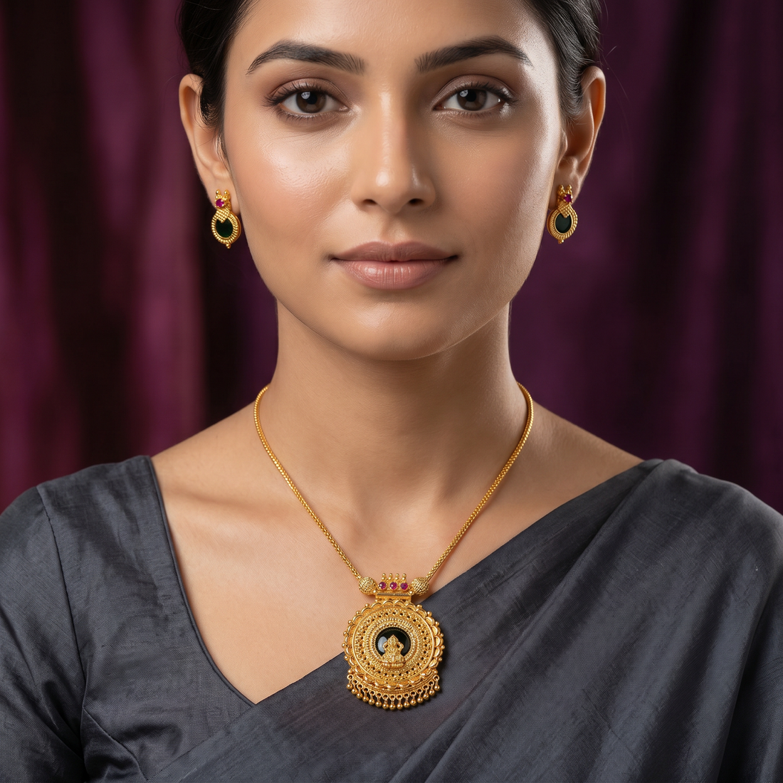 Lakshmi Spiral Mandala Necklace Set