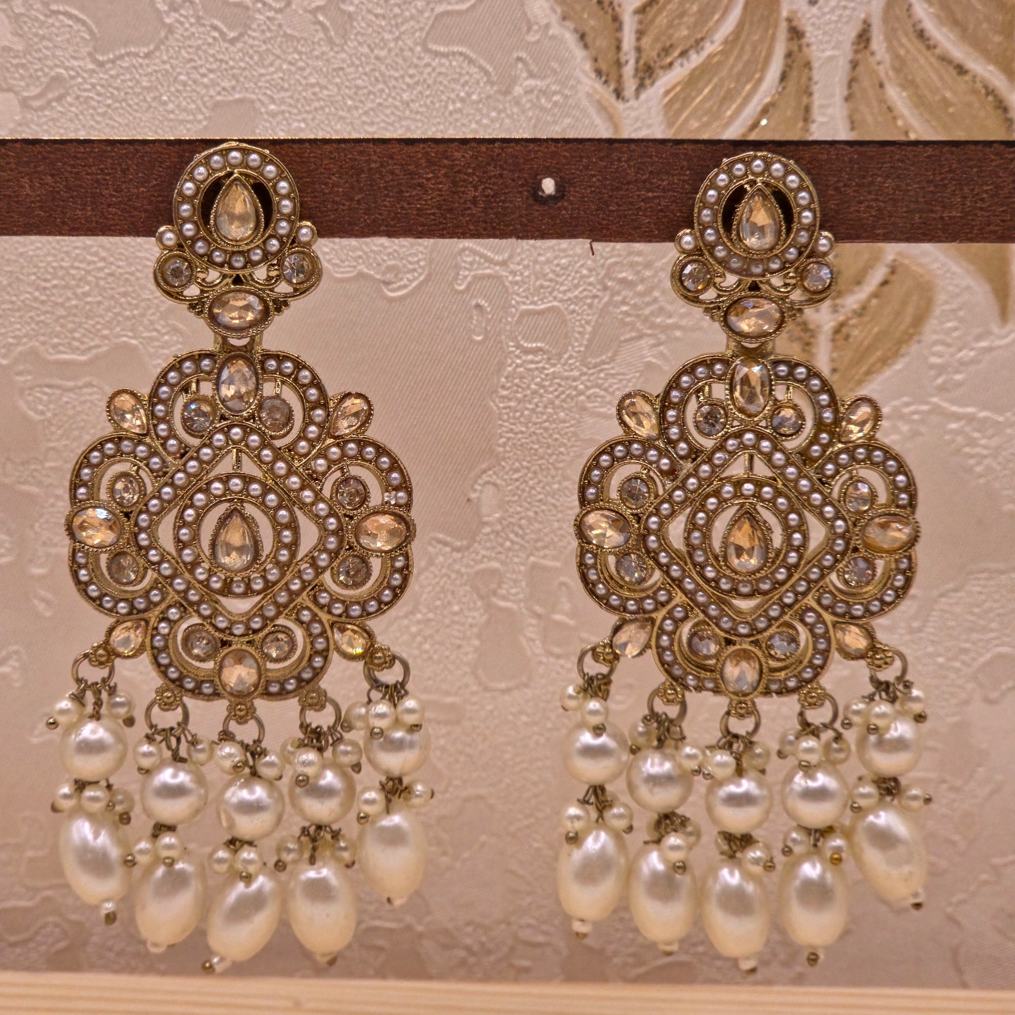 Kundan Pearl Bridal Earrings