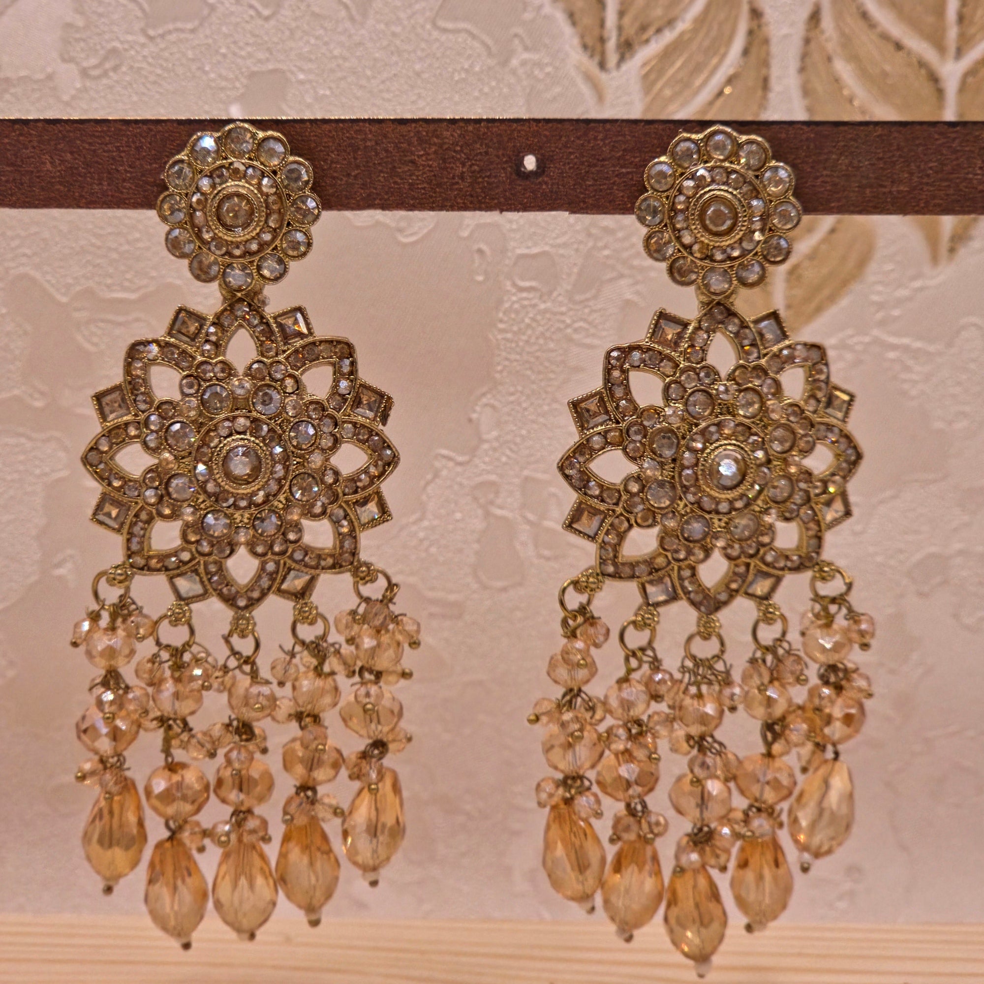 Kundan Floral Statement Earrings