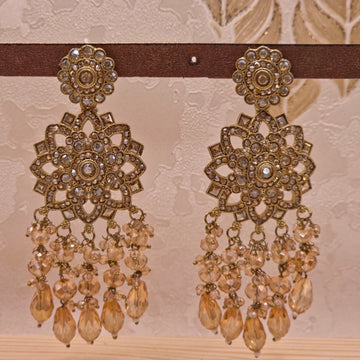 Kundan Floral Statement Earrings
