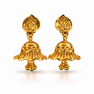 Golden Umbrella Jhumka Earrings ( Small )