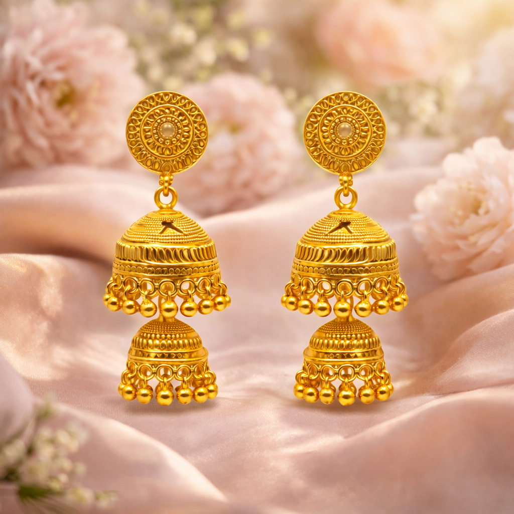 Antique Gold Double Jhumka