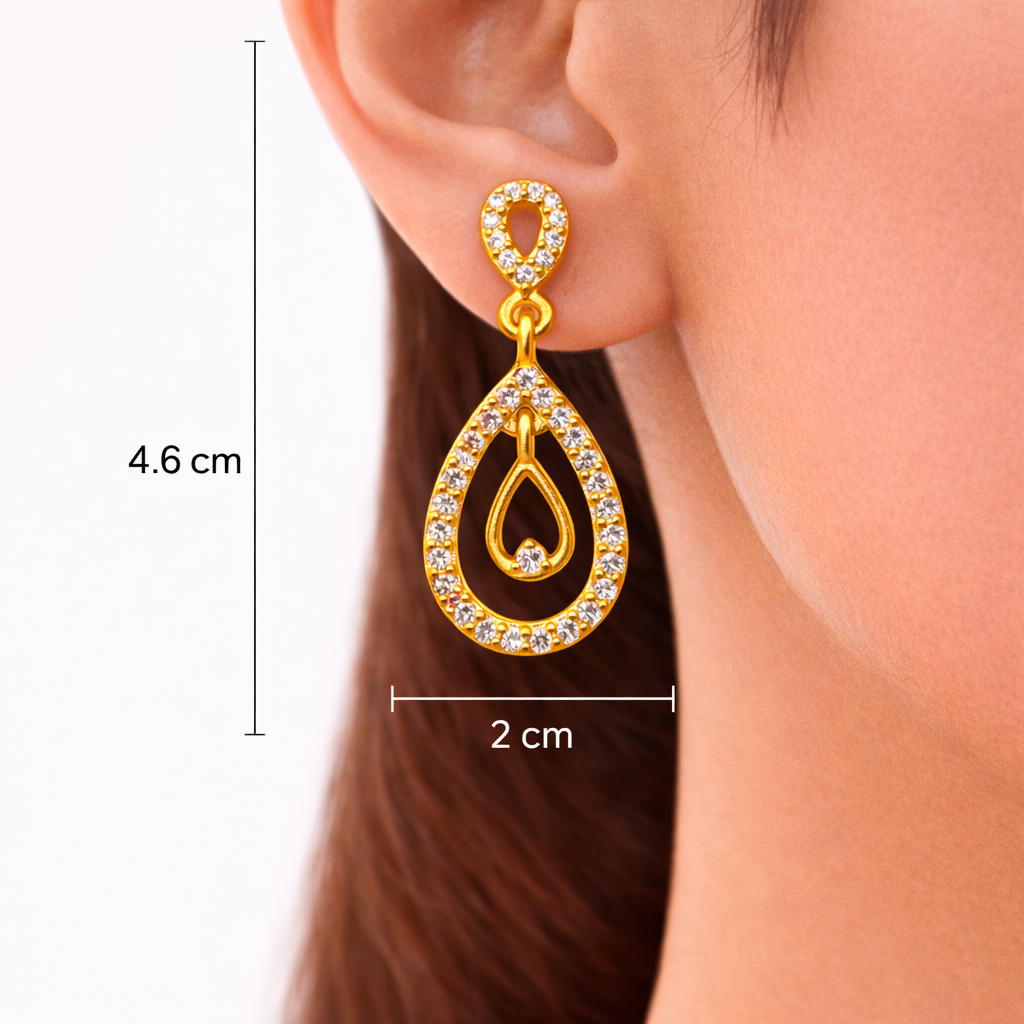 Crystal Teardrop Halo Earrings