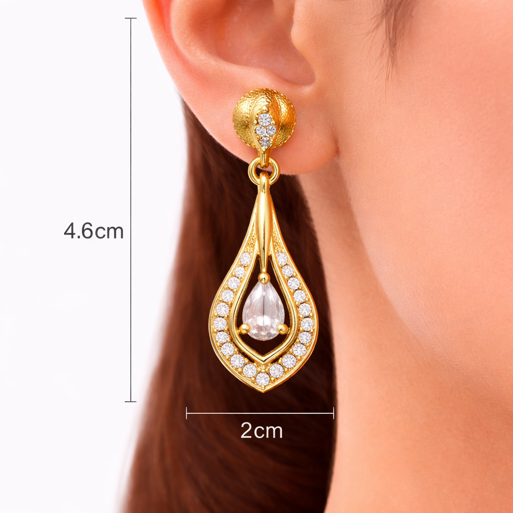 Golden Teardrop Elegance Earrings