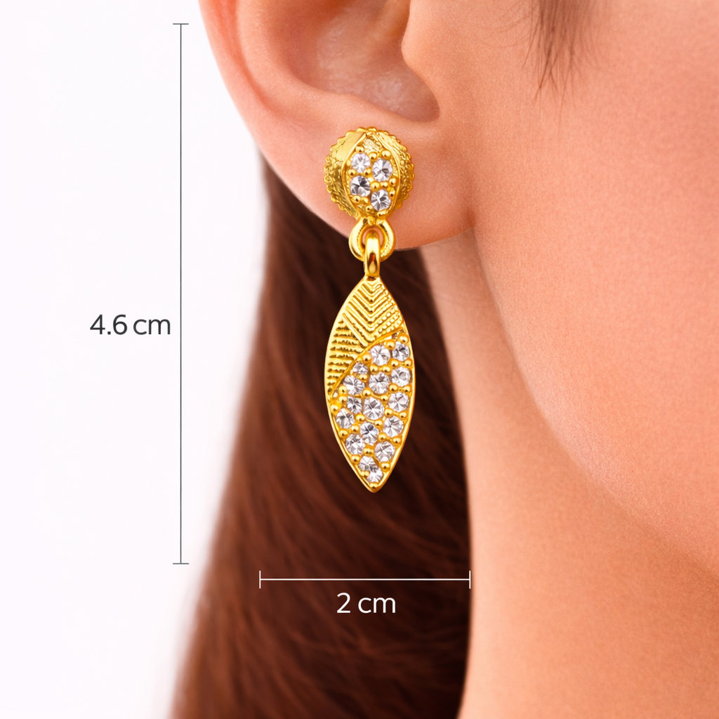 Golden Petal Drop Earrings