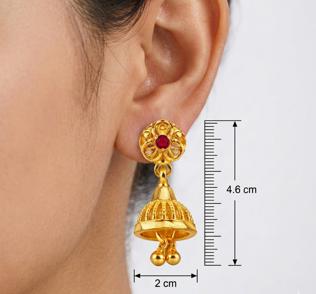 Baby Ruby Floral Jhumka for Kids/Girls