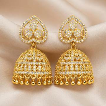Floral Heart AD Jhumkas