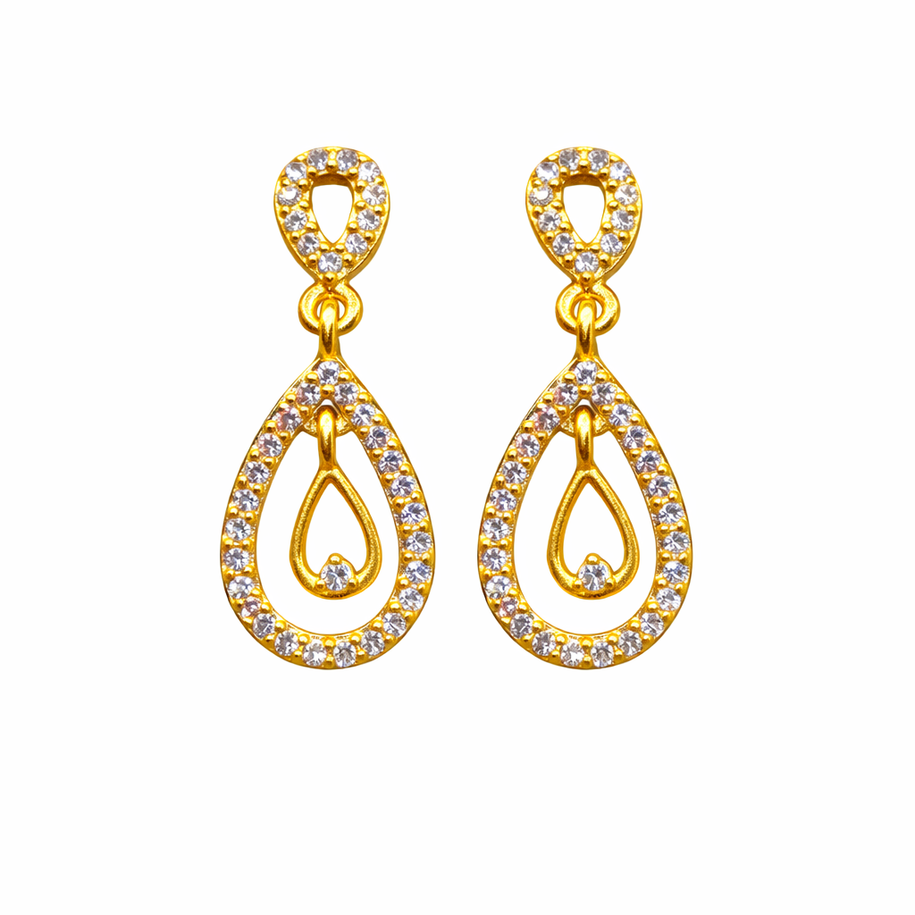 Crystal Teardrop Halo Earrings