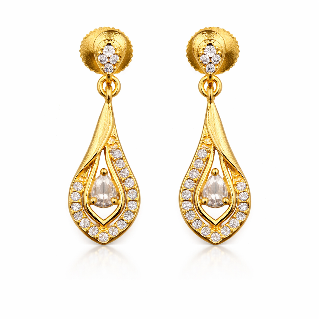 Golden Teardrop Elegance Earrings