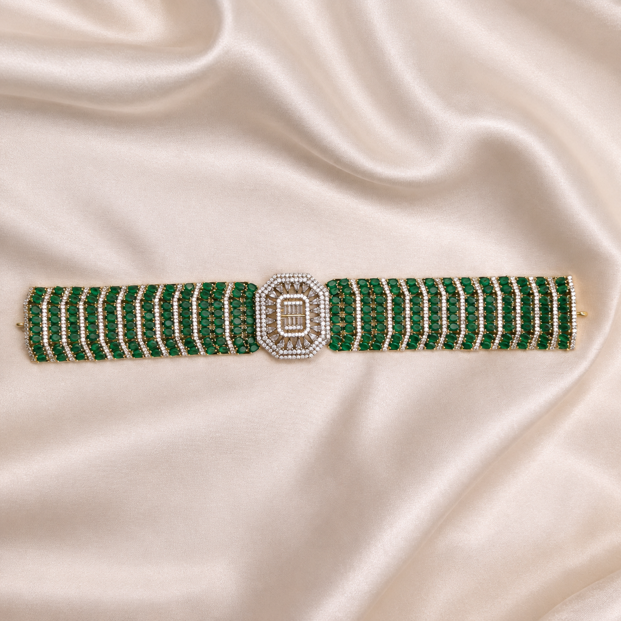 Green Stone Bridal Choker Set