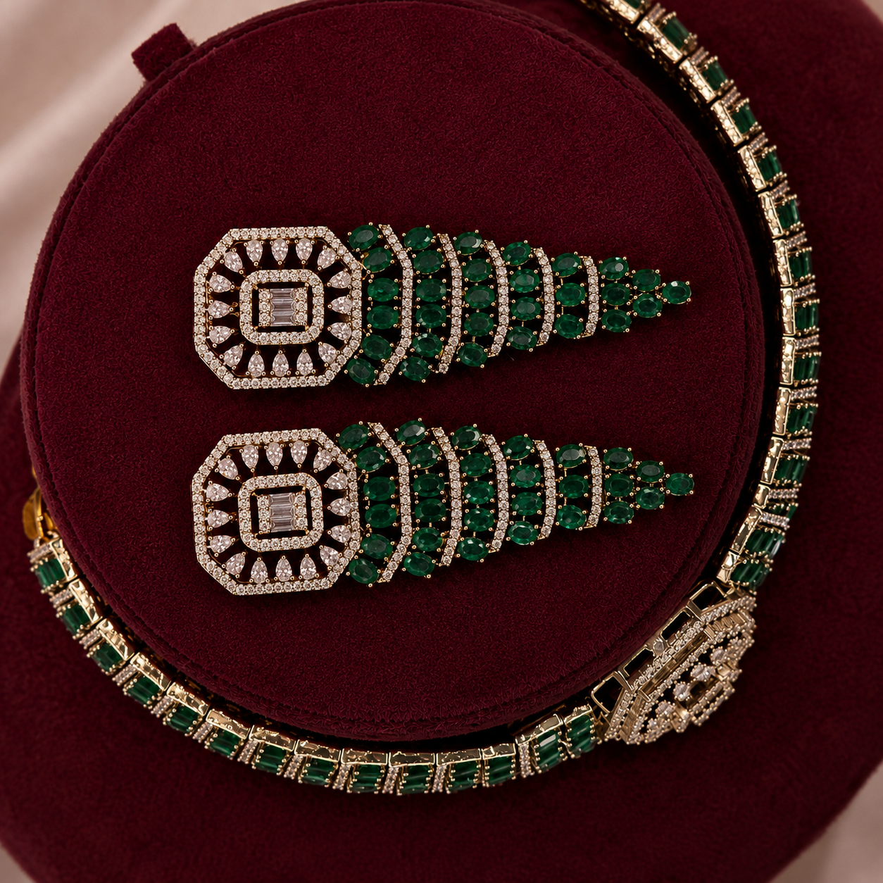 Green Stone Bridal Choker Set