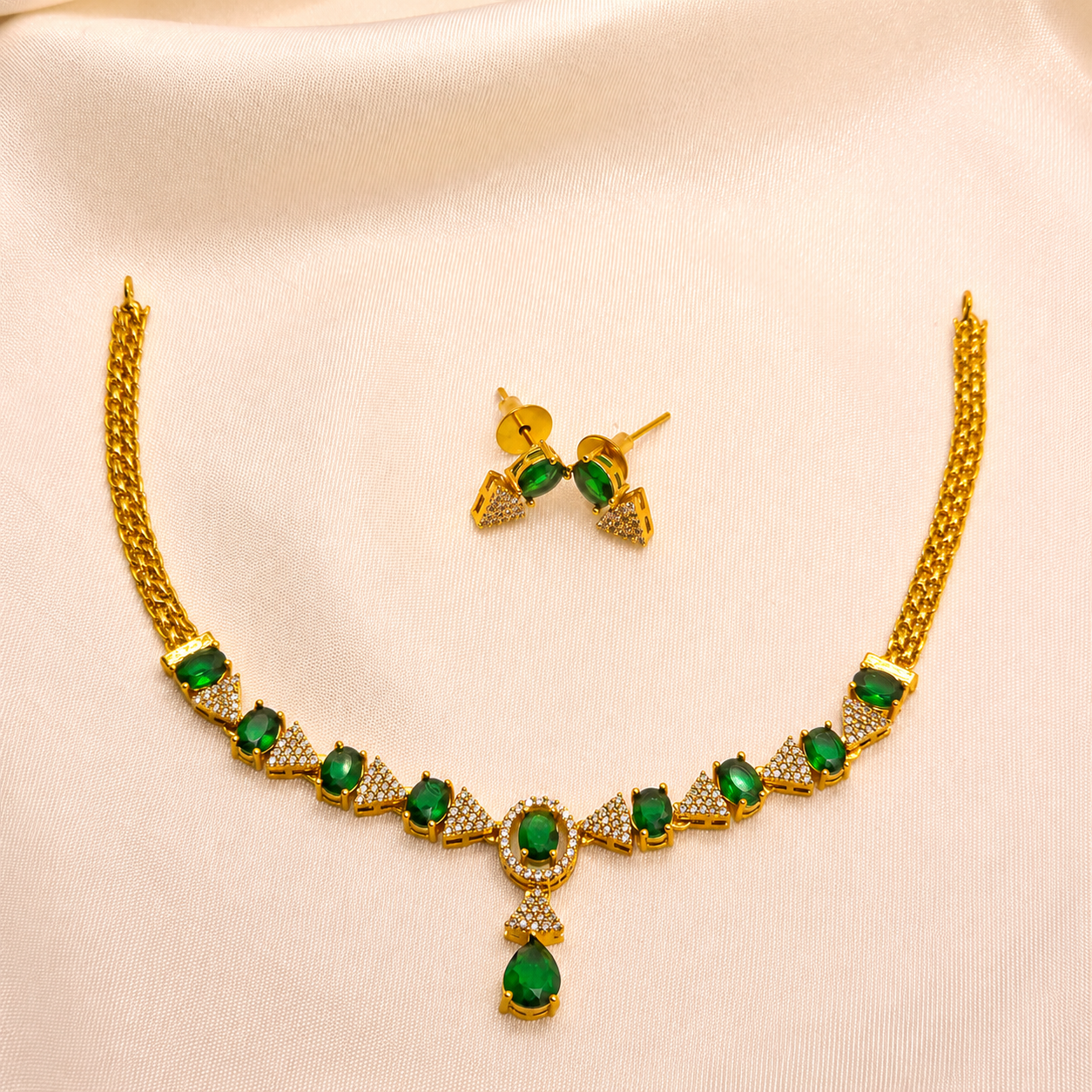Emerald Green Designer Necklace Set