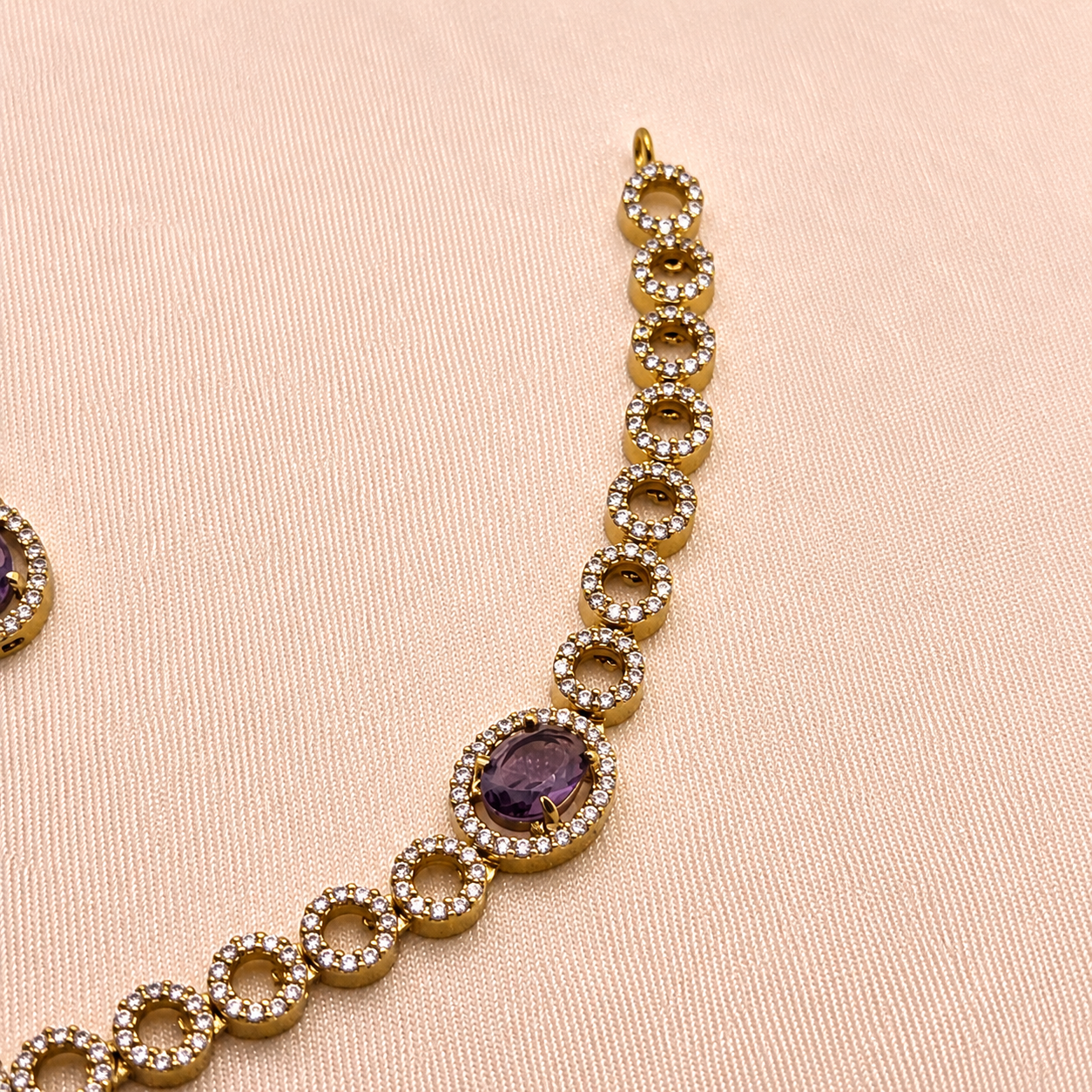 Purple CZ Designer Necklace Set