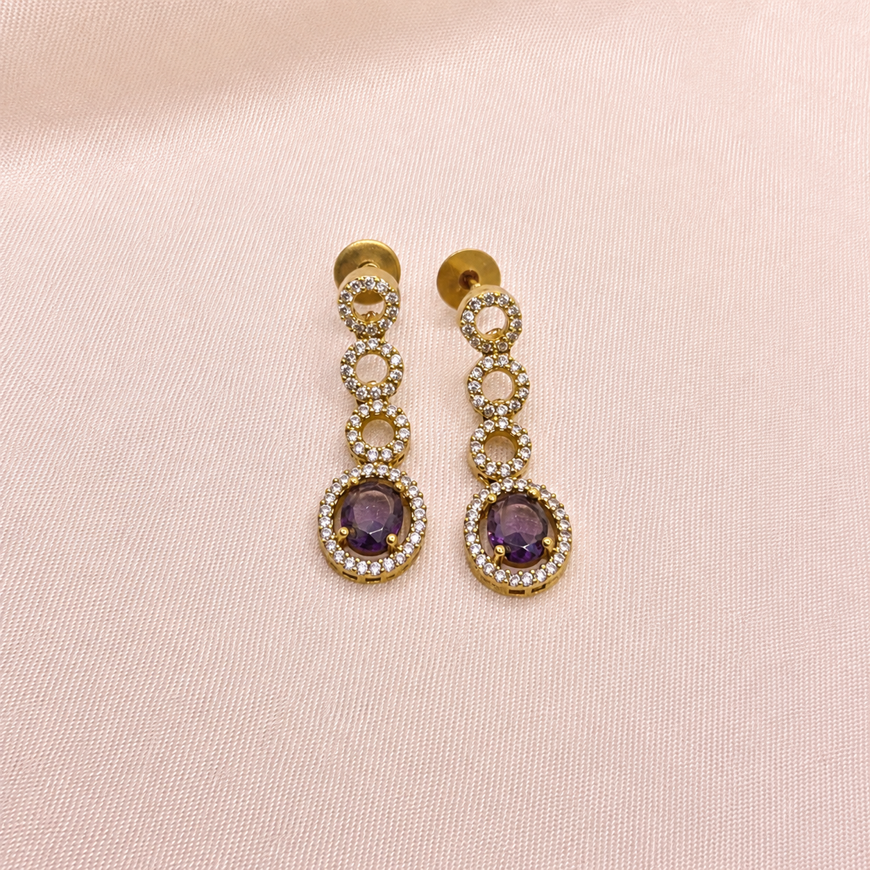 Purple CZ Designer Necklace Set