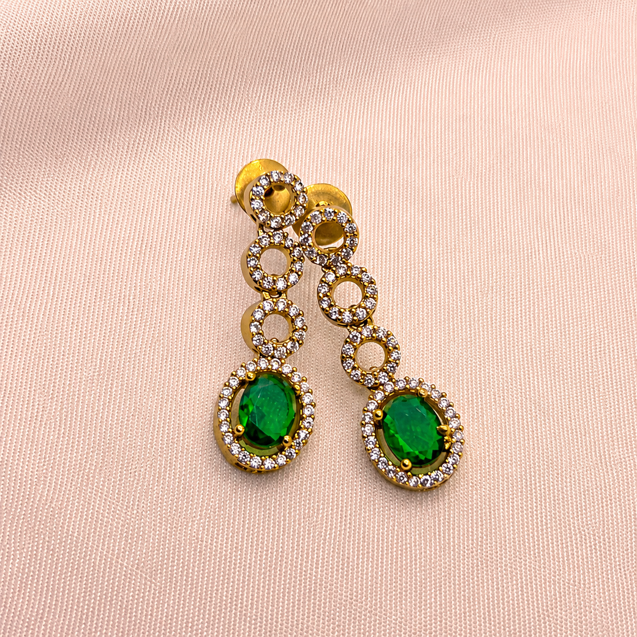 Emerald Green CZ Designer Necklace Set
