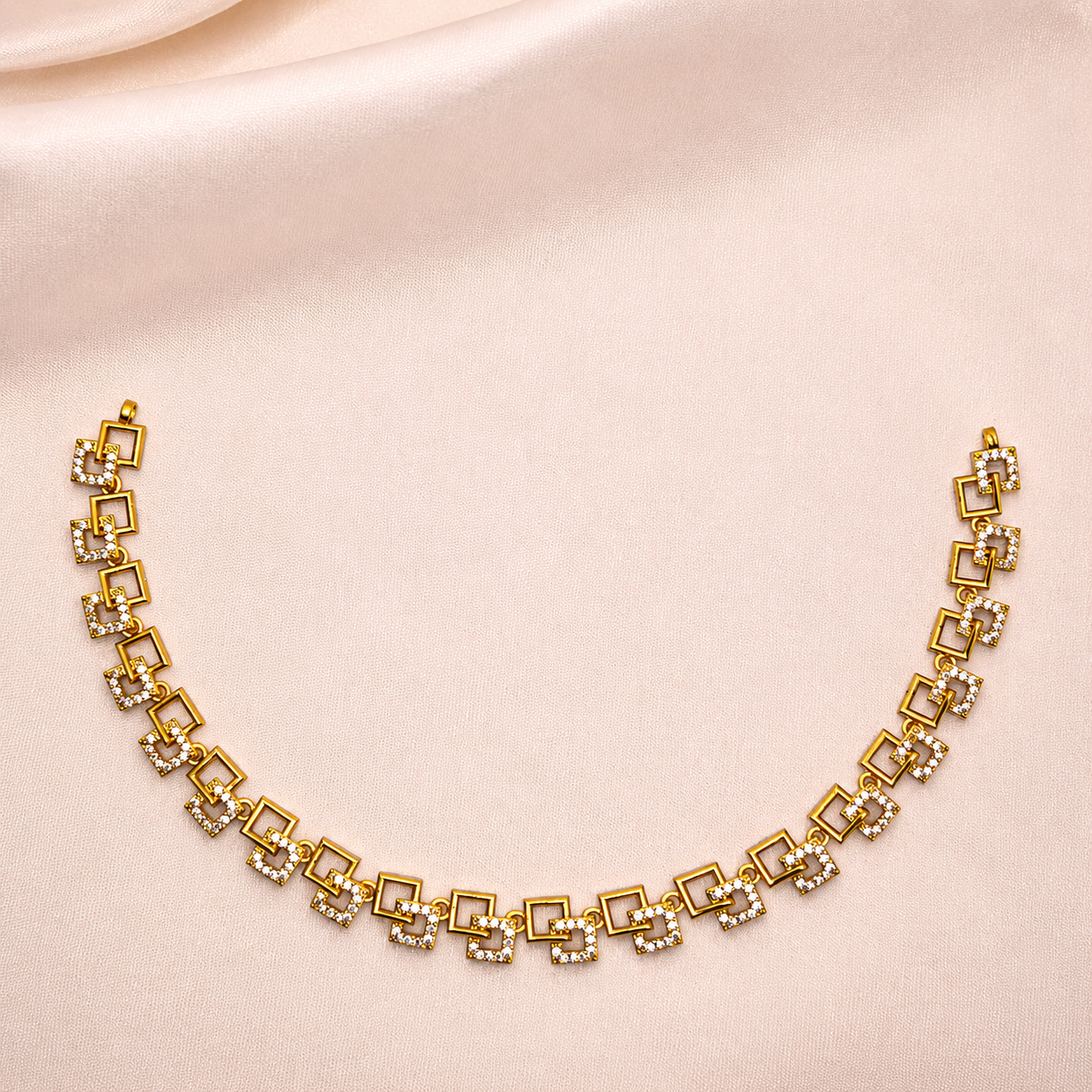 Geometric CZ Designer Necklace Set