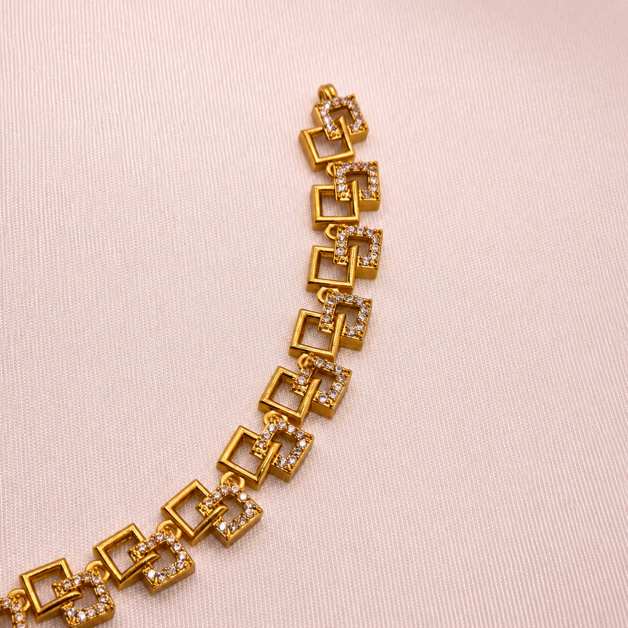 Geometric CZ Designer Necklace Set