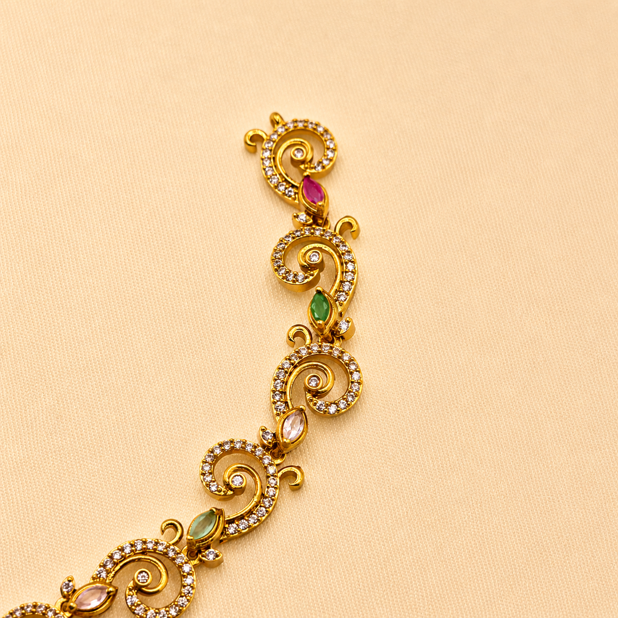 Multicolour Spiral Designer Necklace Set
