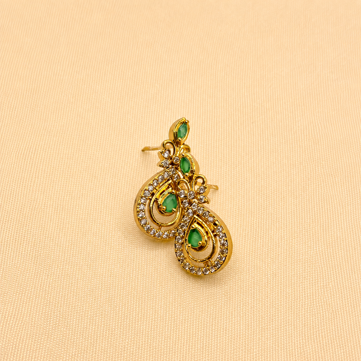 Emerald Spiral Designer Necklace Set