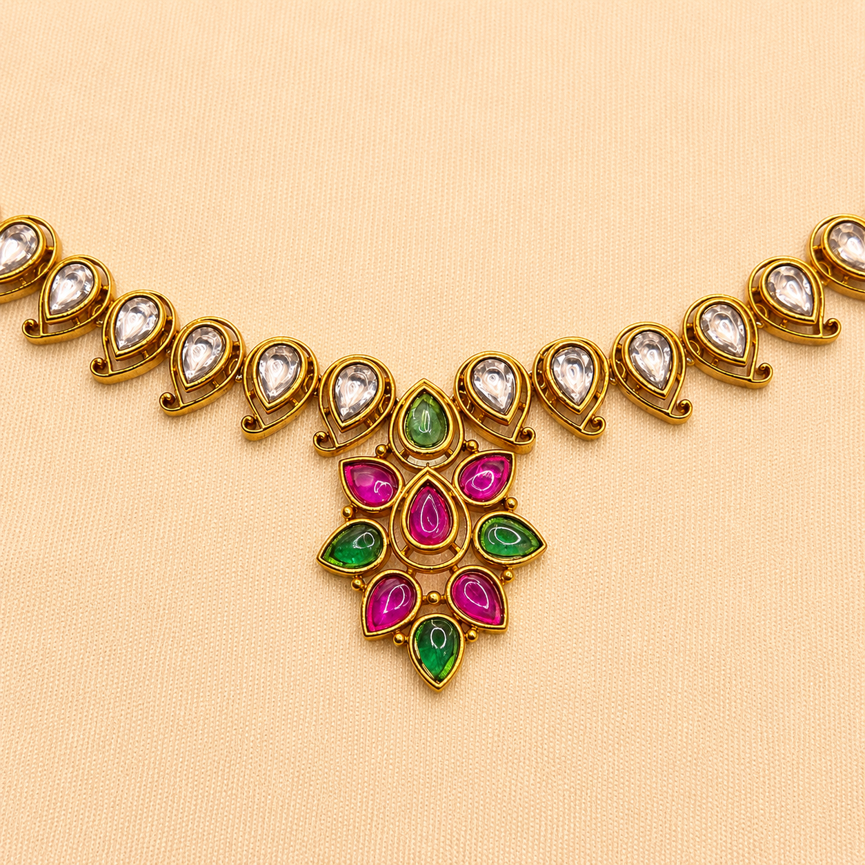 Multicolour Drop Designer Necklace Set