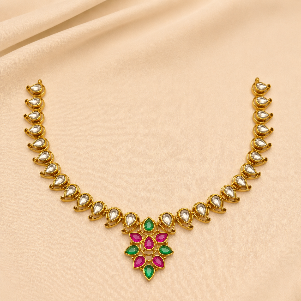 Multicolour Drop Designer Necklace Set
