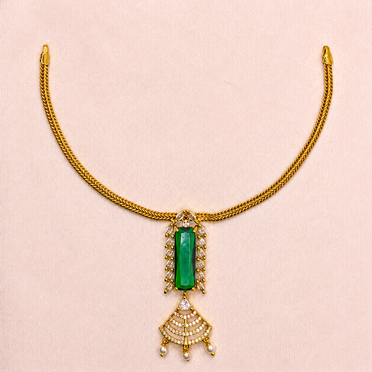Emerald Green Designer Necklace Set
