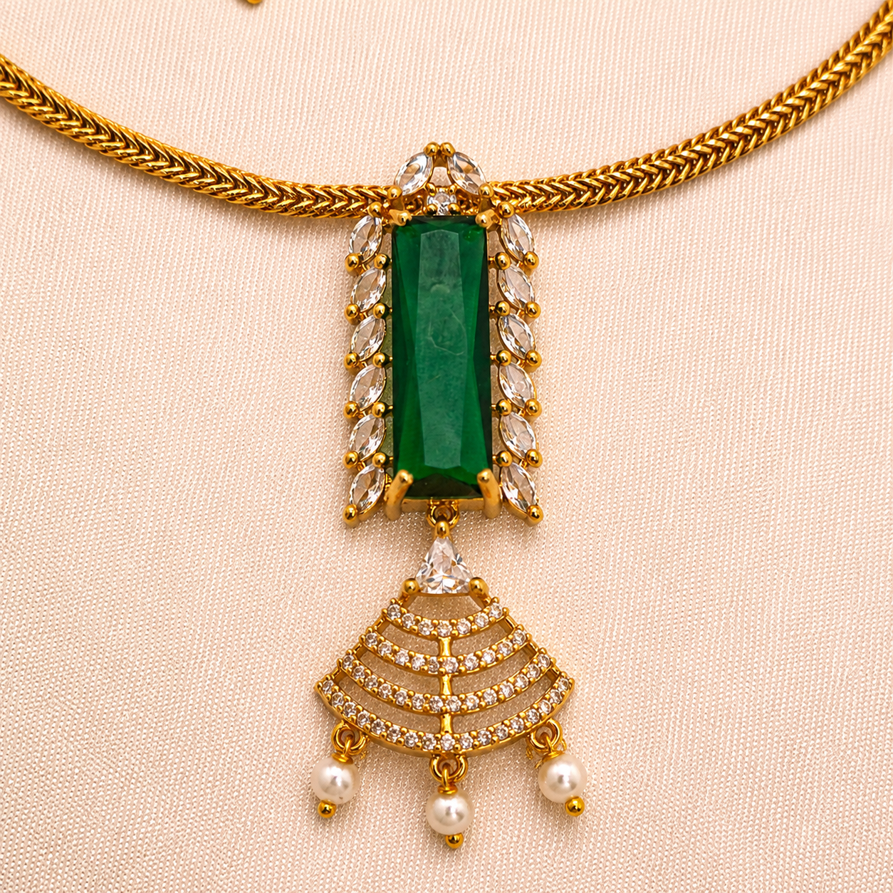 Emerald Green Designer Necklace Set