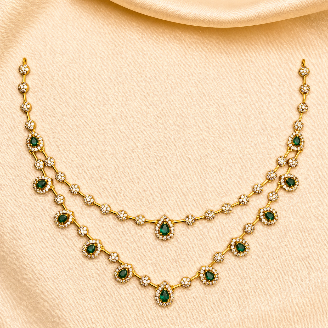 Emerald Green Layered Necklace Set