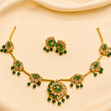 Emerald Green Floral Necklace Set