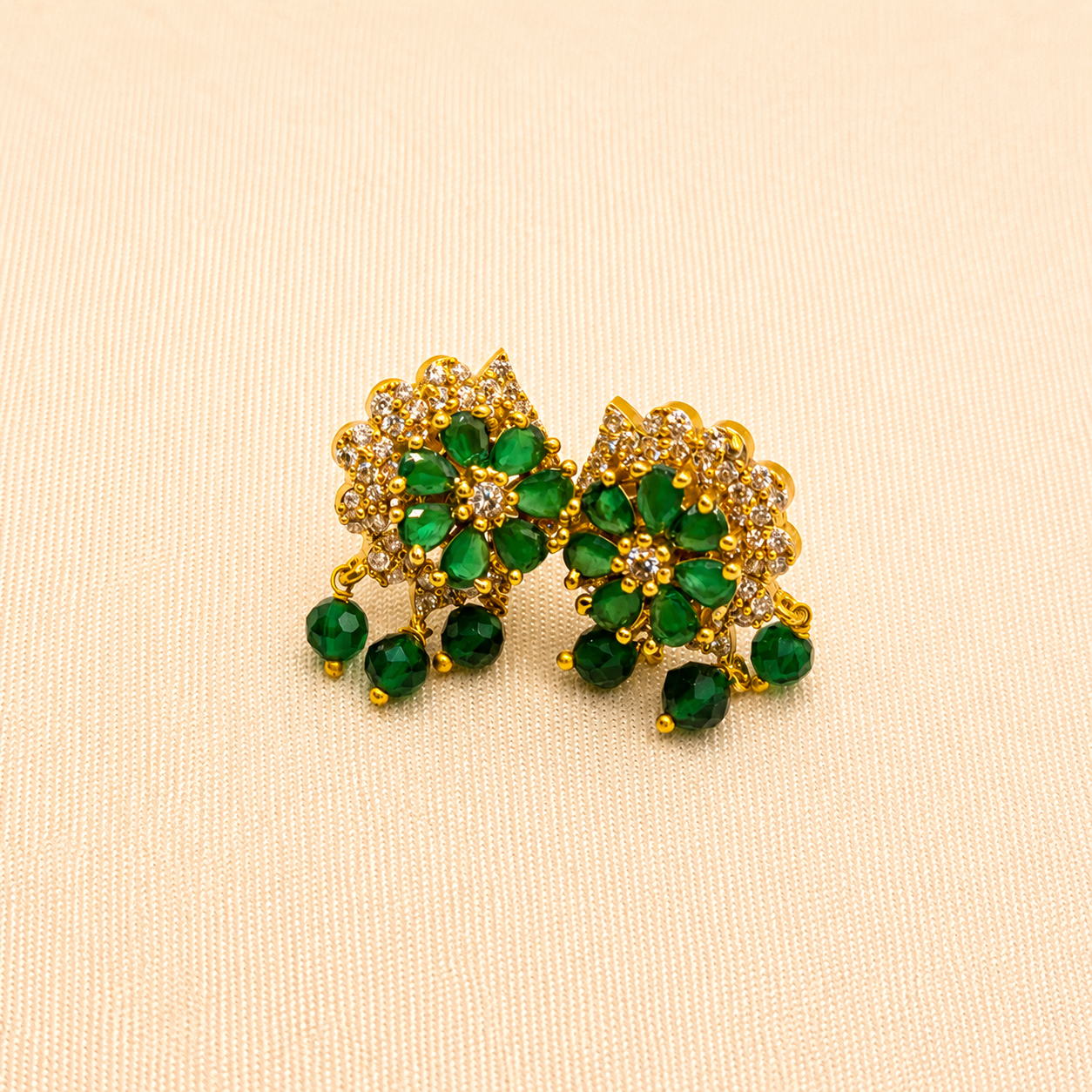 Emerald Green Floral Necklace Set
