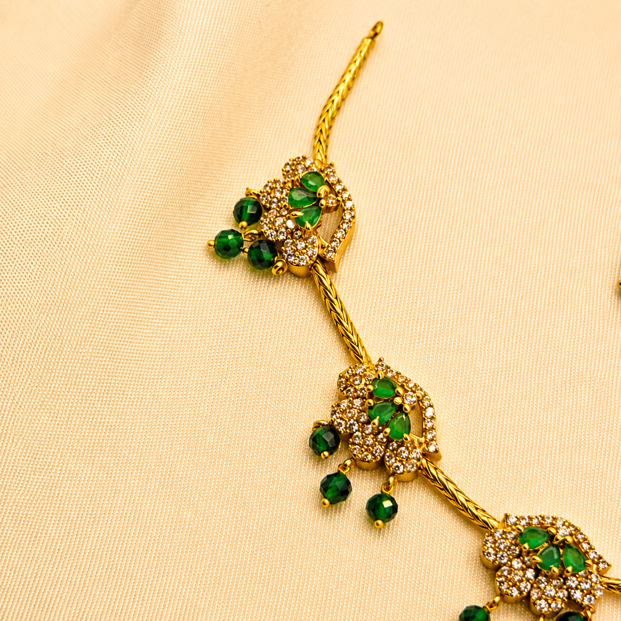 Emerald Green Floral Necklace Set