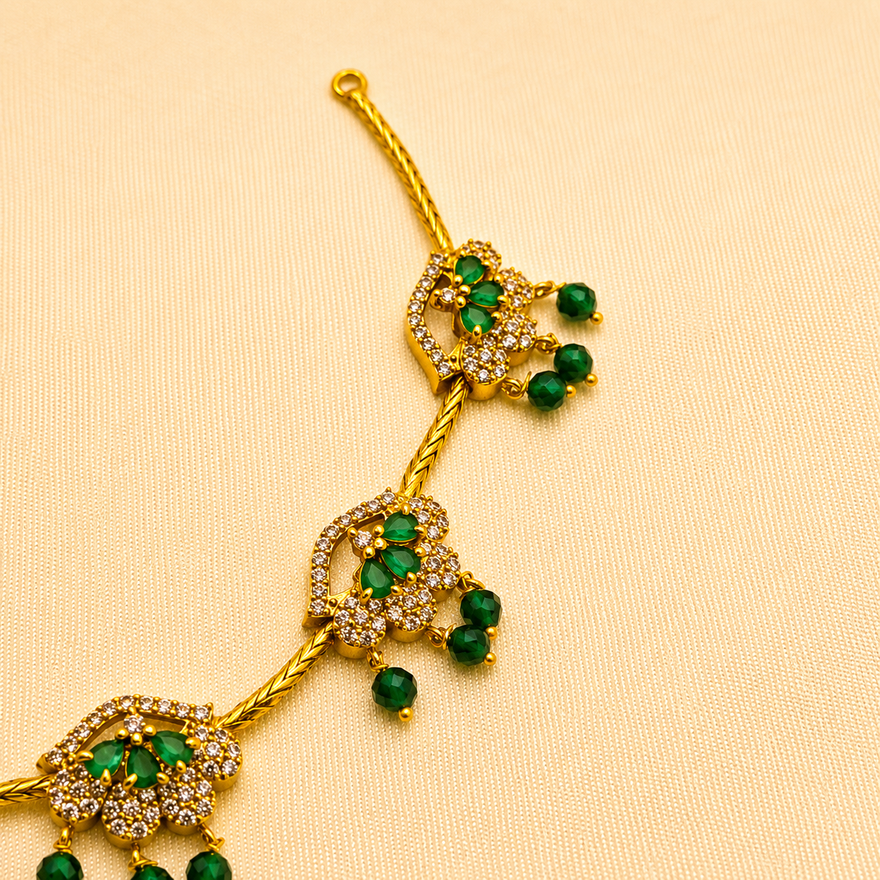 Emerald Green Floral Necklace Set
