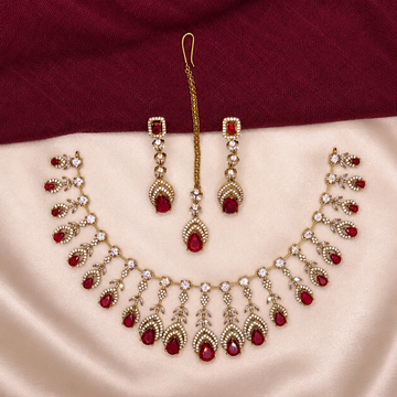 Party Wear Floral CZ Necklace Set