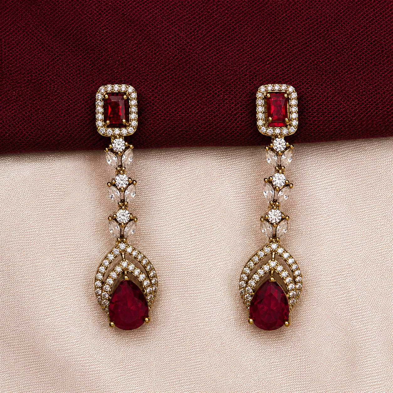 Party Wear Floral CZ Necklace Set
