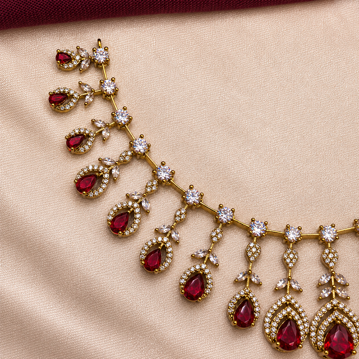 Party Wear Floral CZ Necklace Set