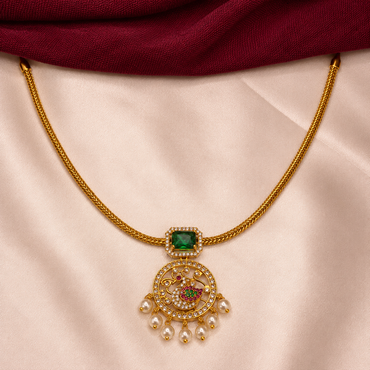 Traditional Peacock CZ Jewelry Set