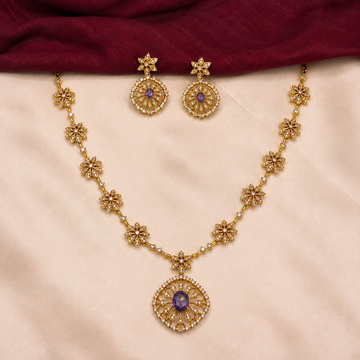 Designer Flower Motif Necklace Set
