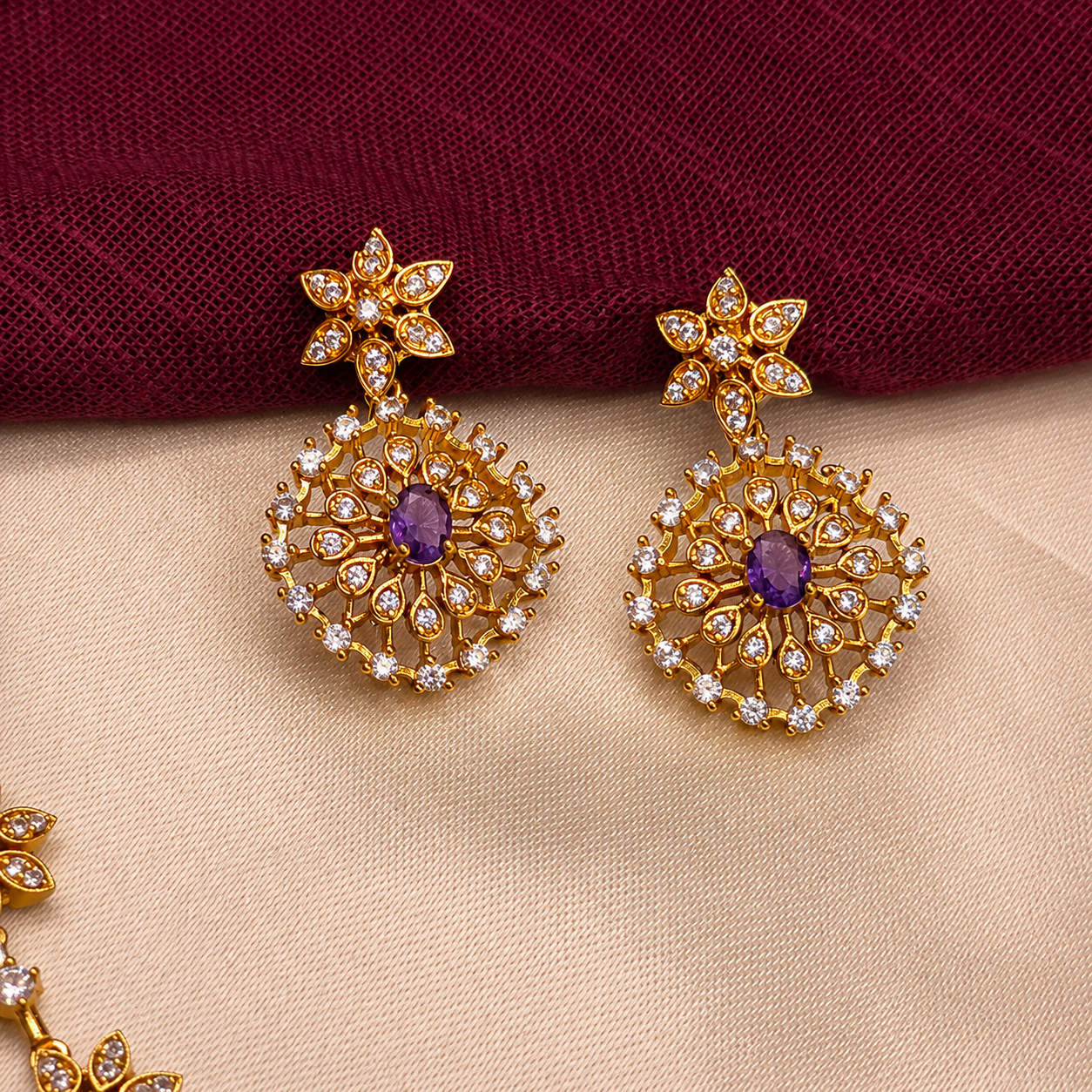 Designer Flower Motif Necklace Set