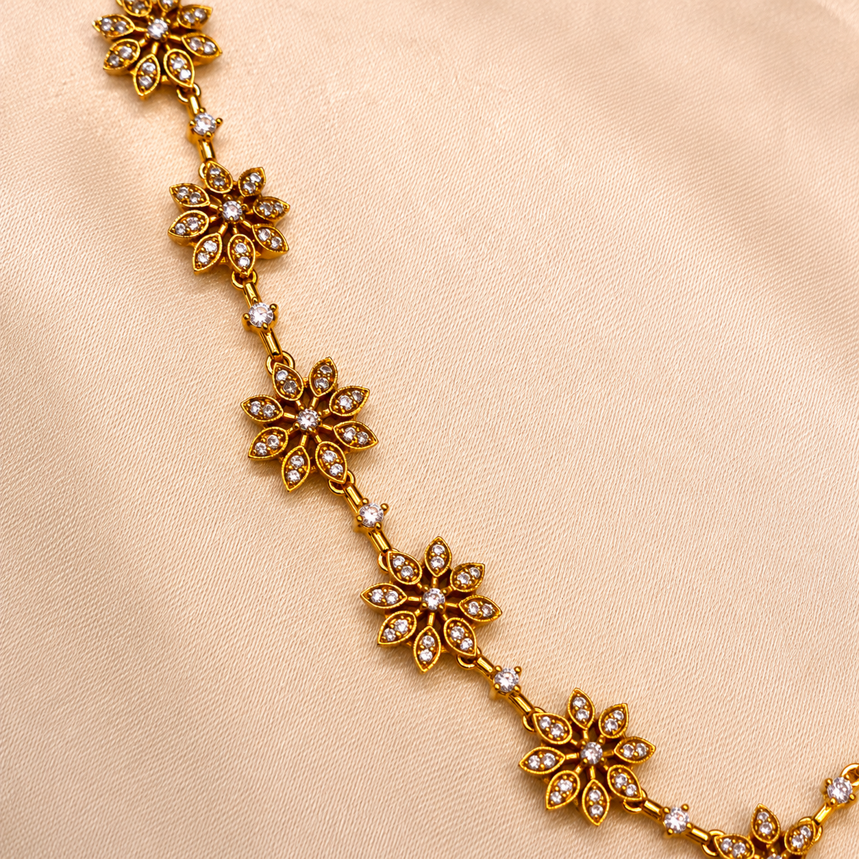 Designer Flower Motif Necklace Set