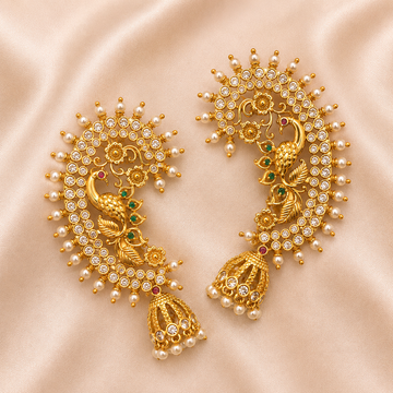 Peacock Floral Jhumka Earrings