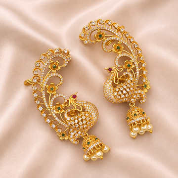 Peacock Floral Jhumka Earrings
